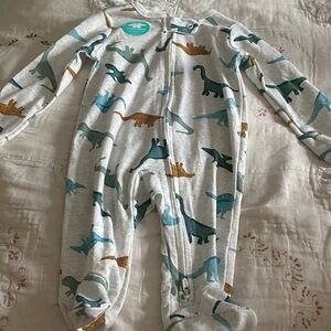 Carter's Dinosaur Print Footed One Piece - Blue, Green, Brown